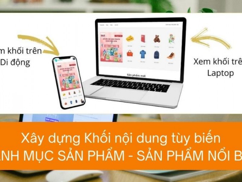Hiển thị danh mục sản phẩm theo dạng Khối nội dung tùy biến